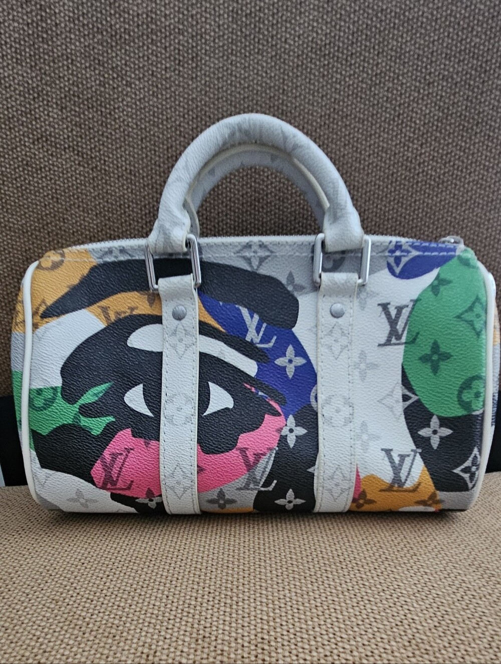 EGO Inspired White Multicolor Monogram Mini Speedy